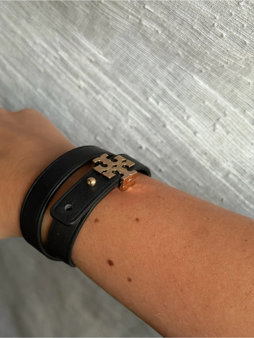 Tory Burch Eleanor Double Wrap Leather Bracelet